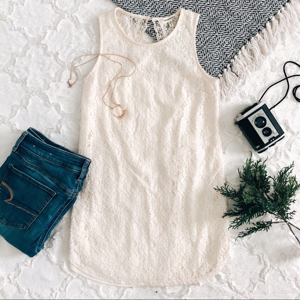 Monteau Cream Lace Tunic